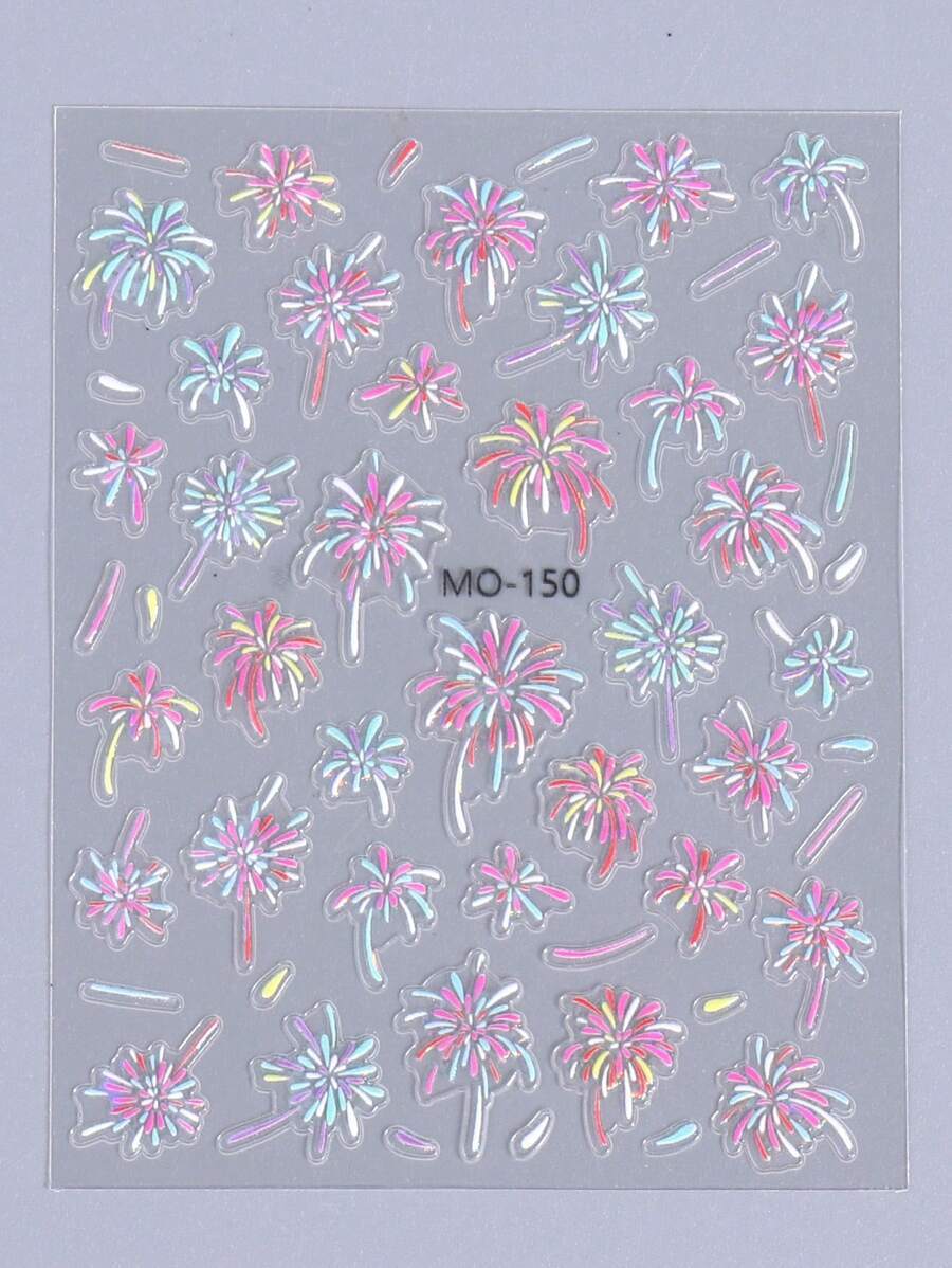 ネイル ステッカー 新年用花火ネイルシール ラインデザイン カラフルな色合い 3セルフアドヘーシブ 装飾セット 爪の滑り防止シール_画像4