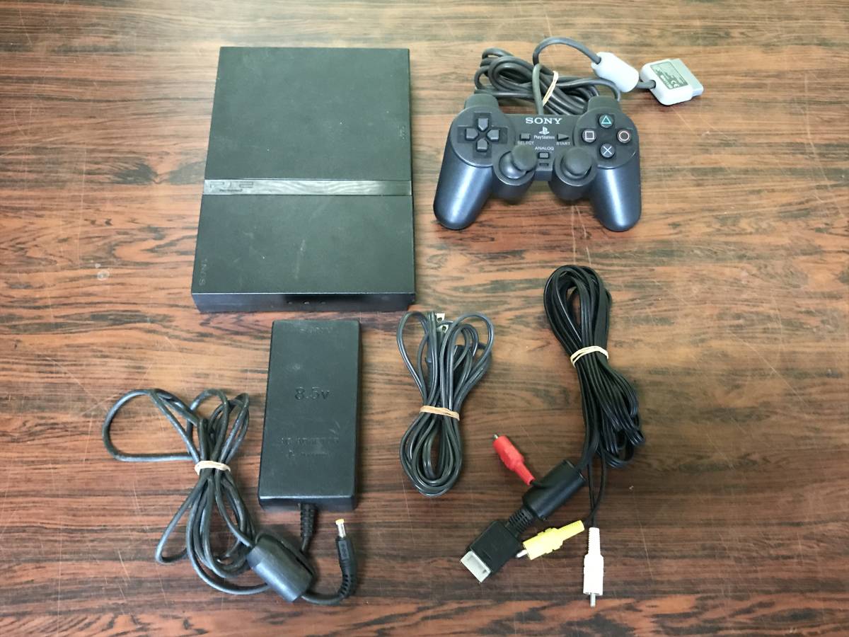 SONY PlayStation2 PS2 Slim Black console SCPH-70000CB controller tested ソニー プレステ2 スリム 本体 セット 動作確認済 C847_画像1