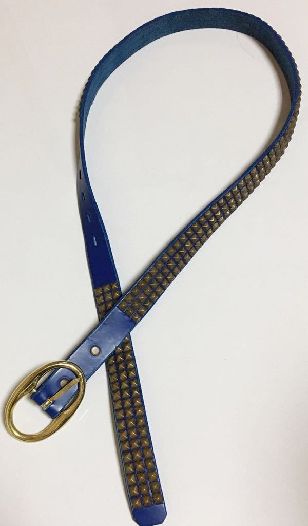 HTC BLACK × JUNHASHIMOTO 別注 A&E BELT BLUE エイチティーシー ジュンハシモト ナロー レザー ベルト narrow leather ミスチル 桜井_画像6