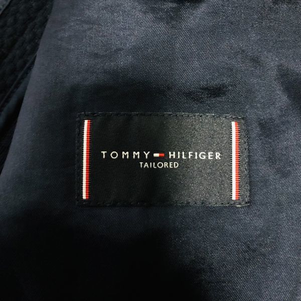 トミーヒルフィガー　TOMMY HILFIGER　テーラードジャケット　ネイビー　L　サイドベンツ　ドット裏地　ストレッチ　ブレザー　メンズ_画像3