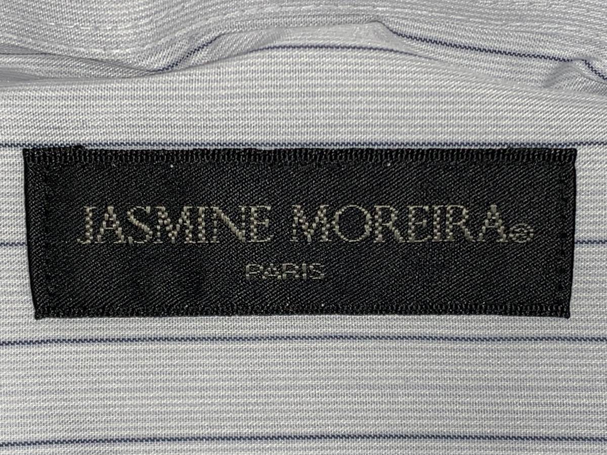 JASMINE MOREIRA PARIS 長袖 ストライプ シャツ S 37-78 灰白青 未使用品の画像4