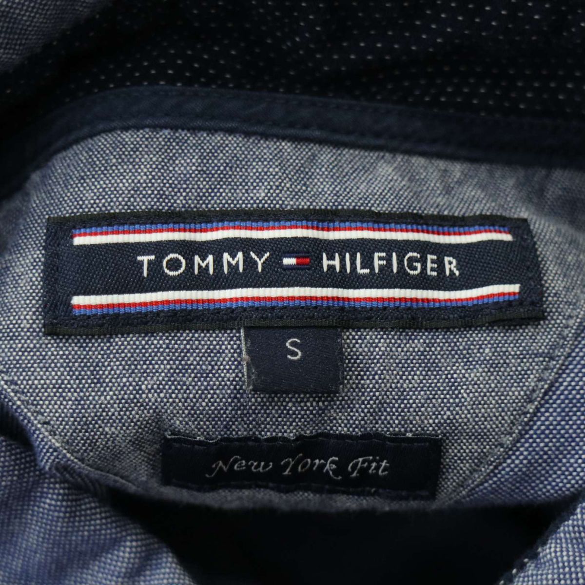 TOMMY HILFIGER トミーヒルフィガー New York Fit 通年 バード刺繍★ 総柄 長袖 シャツ Sz.S　メンズ　A4T00030_1#C_画像6