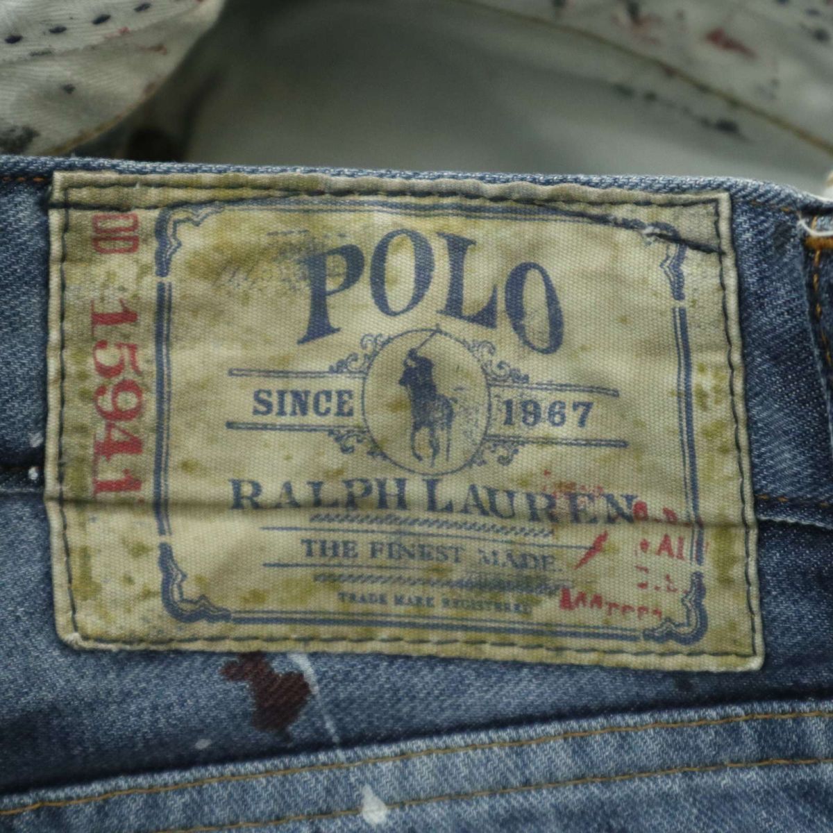 POLO RALPH LAUREN Polo Ralph Lauren crash & repair & paint processing * Denim pants jeans Sz.28 men's A4B00099_1#R