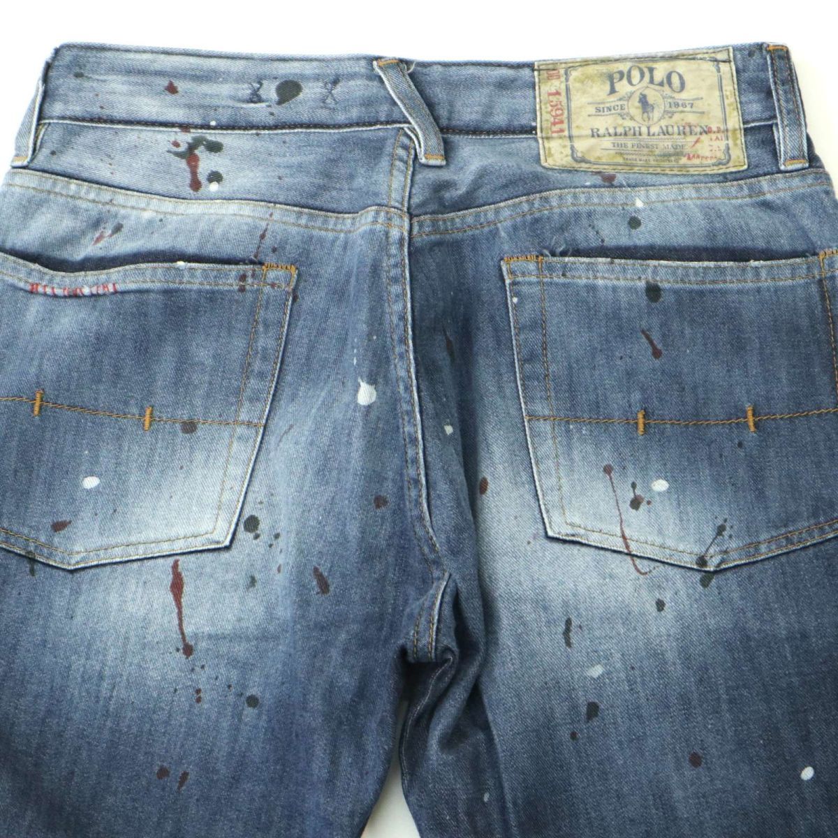 POLO RALPH LAUREN Polo Ralph Lauren crash & repair & paint processing * Denim pants jeans Sz.28 men's A4B00099_1#R