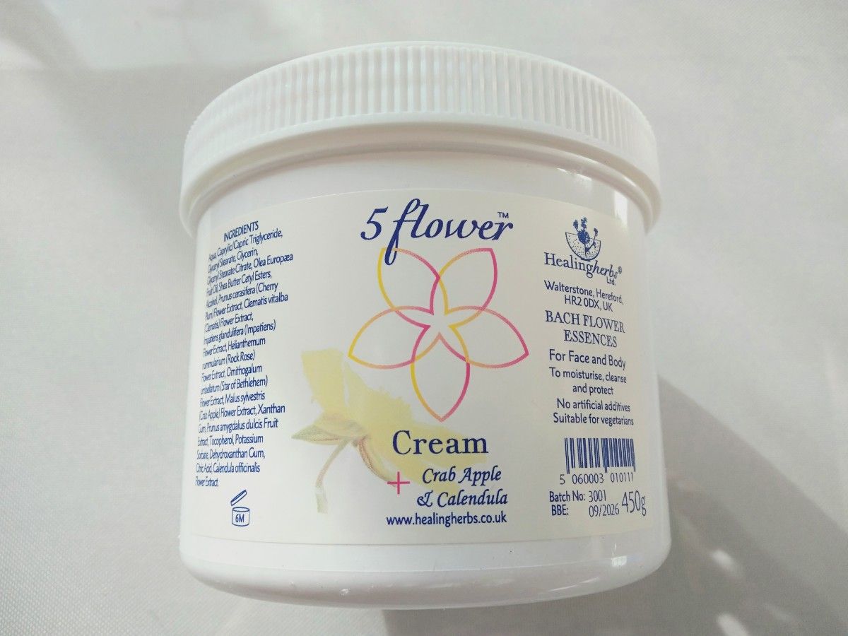 ヒーリングハーブス社ナチュラル・ファイブフラワークリーム プラボトル入り450ｇ　healing herbs Natural