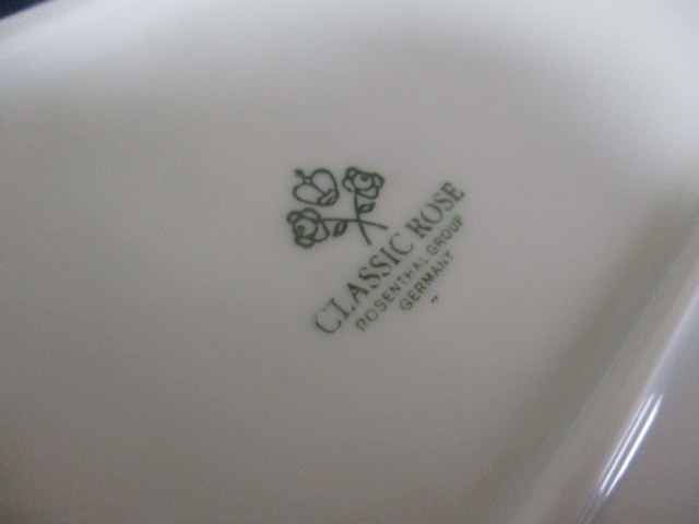 ■【新品】 ローゼンタール クラシックローズ オーバルプレート 盛皿 大皿 金彩白皿 16x36㎝ 元箱付_画像2