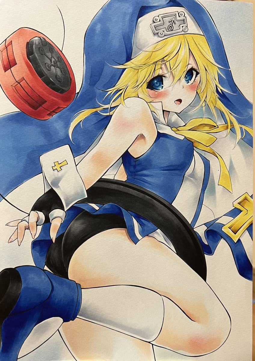 【整理品】手描きイラスト　GUILTY GEAR　ブリジット　A4_画像1