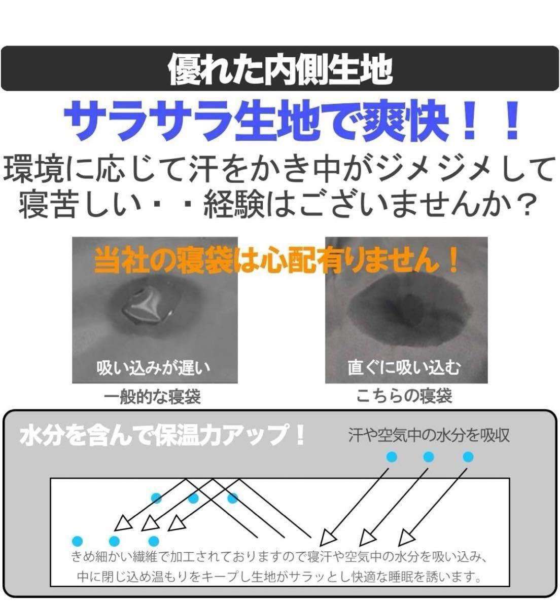 4個 210T ワイドサイズ 寝袋 シュラフ 封筒型 抗菌仕様 車中泊 防災 最低使用温度 -15℃