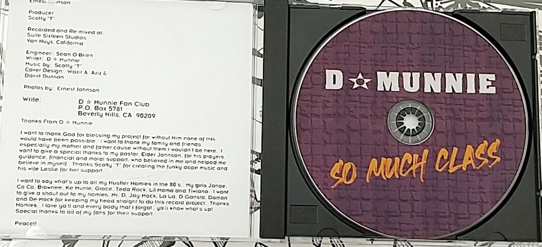 (CD) D Munnie － So Much Class / G-rap / G-luv / CDs / シングル / Gangsta / HipHop / Gラップ / ギャングスタ / ウェッサイ の画像3