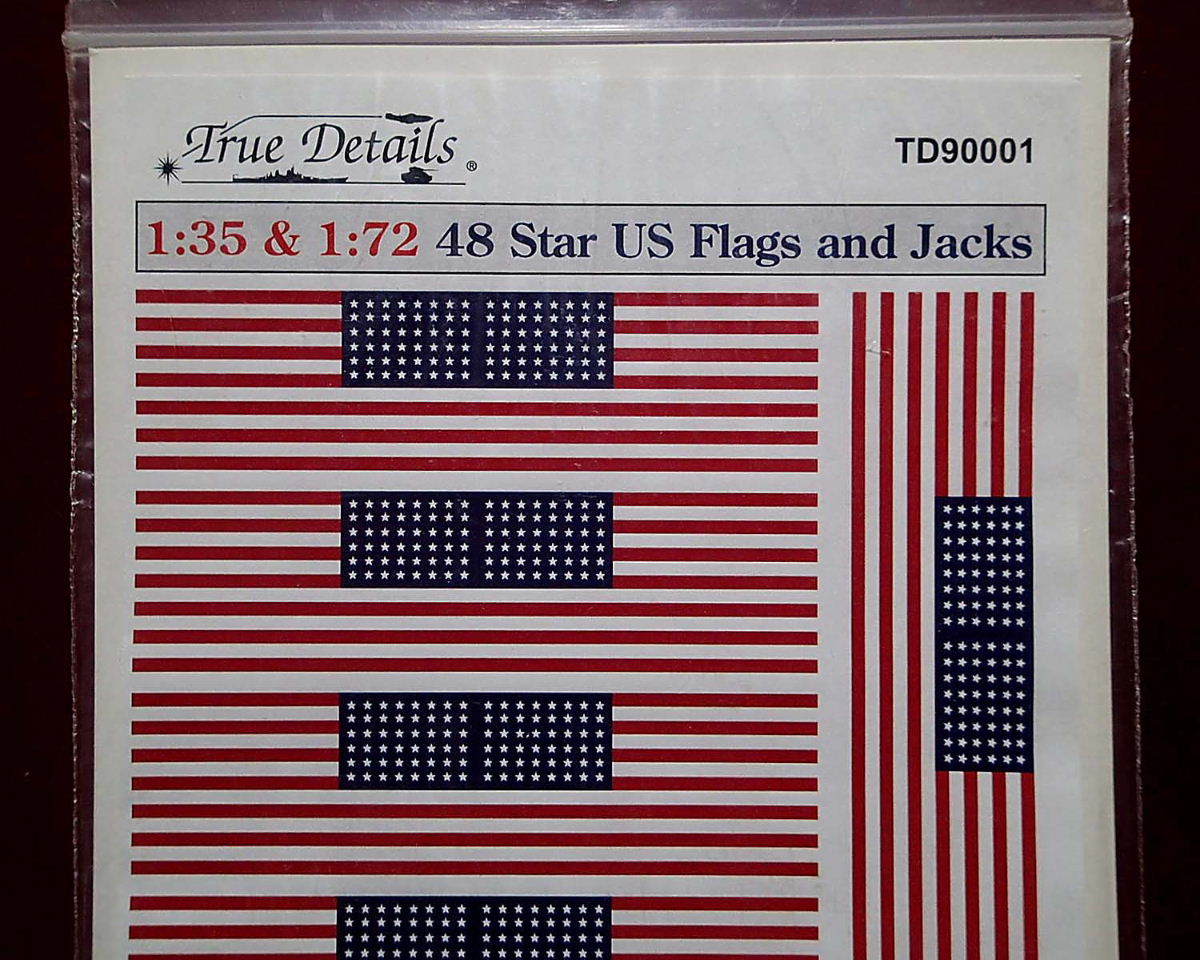 ★トゥルーディテール(TD90001) 1/35＆1/72 48 Star US Flags and Jacks アメリカ 国旗/海軍旗(1912-59年)(定形外140円他)_画像3