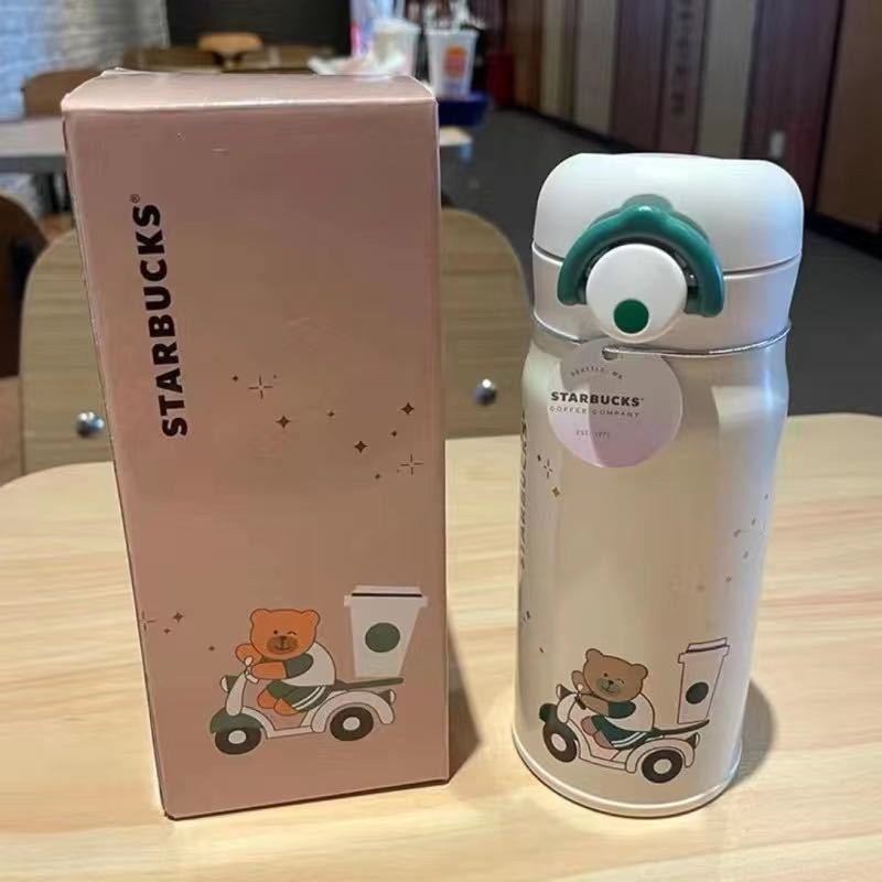 海外限定　スタバ　スターバックス　ステンレスボトル 水筒　タンブラー　350ml 熊_画像1