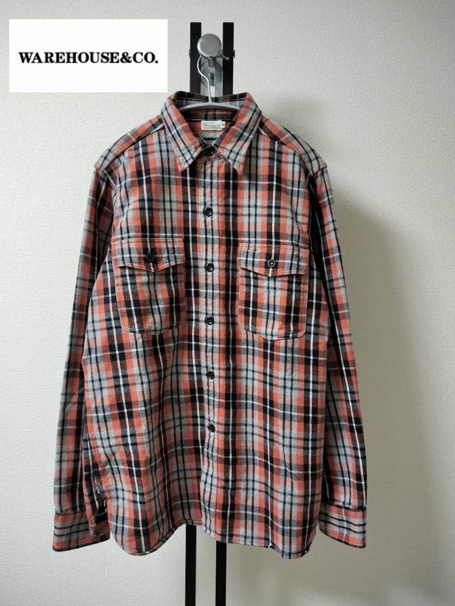 WAREHOUSE/ウエアハウス/ダックディガー/30S復刻FLANNEL SHIRTS CHIN STRAP/フランネルシャツ/チンストラップ/ワンウォッシュ/SIZE 40