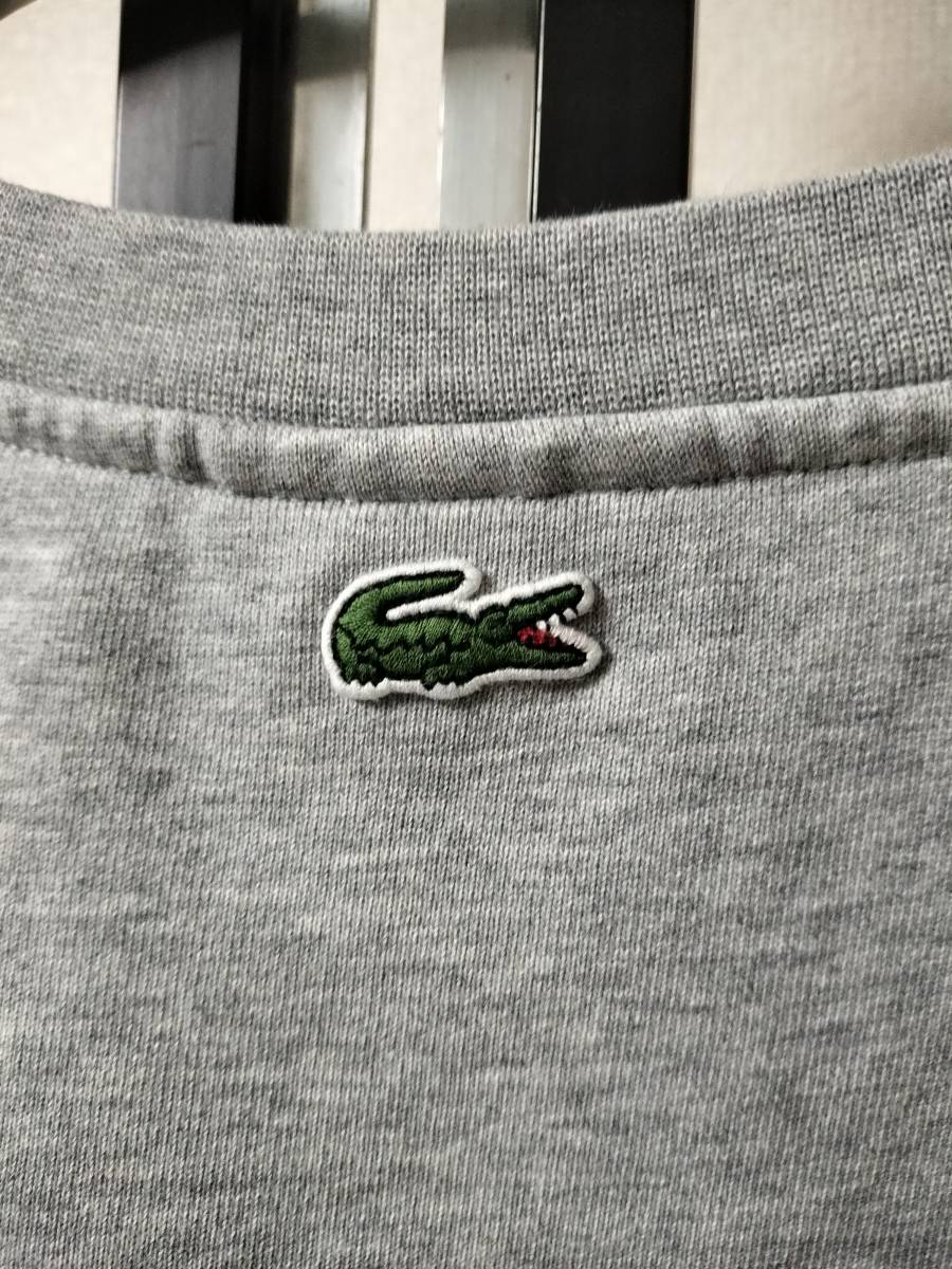 LACOSTE/ラコステ/クラックワニロゴクルーネックスウェット/ひび割れ加工ワニプリント/裏パイル仕立て/背面刺繍ワニワッペン_画像5