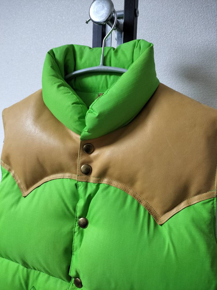 ROCKY MOUNTAIN FEATHERBED/ Rocky mountain /LEATHER YOKE DOWN VEST/ leather yoke down vest / meat thickness / rare color / lip Stop 