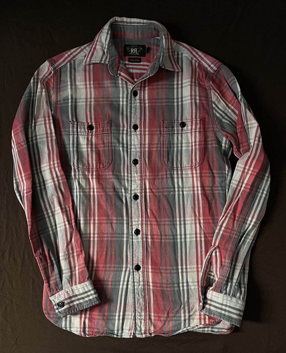 【傑作】美品 RRL FLANNEL PLAID CHECK SHIRT ダブルアールエル プレイド チェック フランネル シャツ ラルフローレン 好配色 XS〜S_画像2