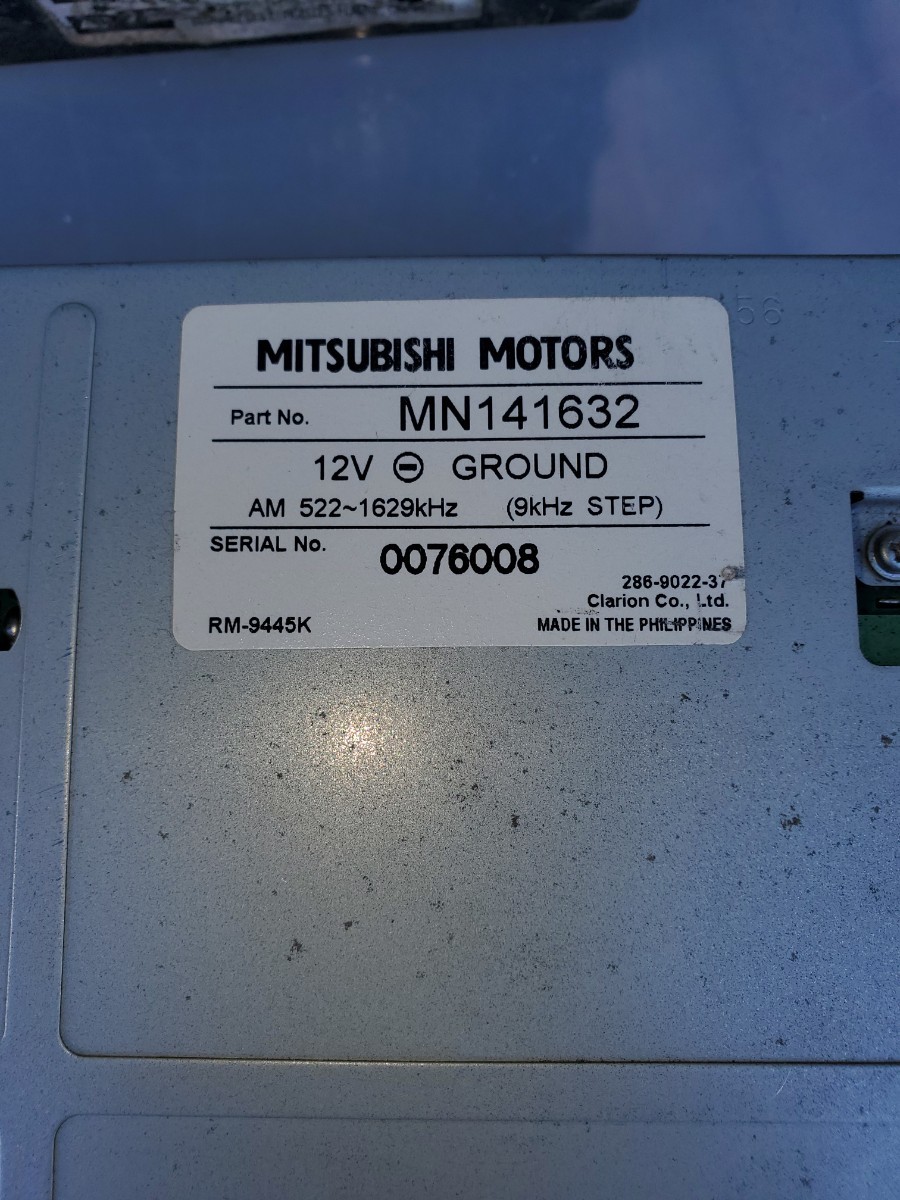  car radio Mitsubishi original? AM electron tuner radio deck operation not yet verification..