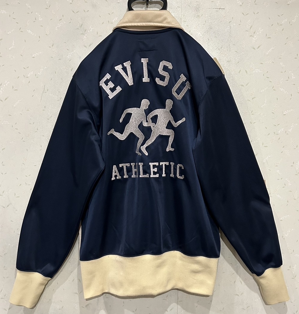 ＊エヴィス EVISU ATHLETIC カモメ シルバー 刺繍 トラックジャケット ジャージ 40　　　　 BJBD.A