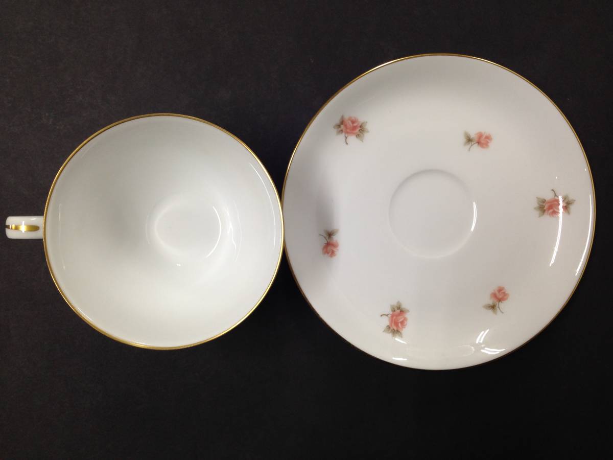 中古 OKURA 大倉陶園 カップ＆ソーサー 花柄 ゴールドライン 皿 金彩 陶磁器_画像7