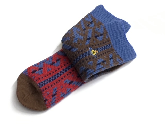 【Vivienne Westwood】(NO.2110）ヴィヴィアンウエストウッド ソックス　靴下　ブルー系　クルー丈　未使用　22.5-24.5cm_画像4