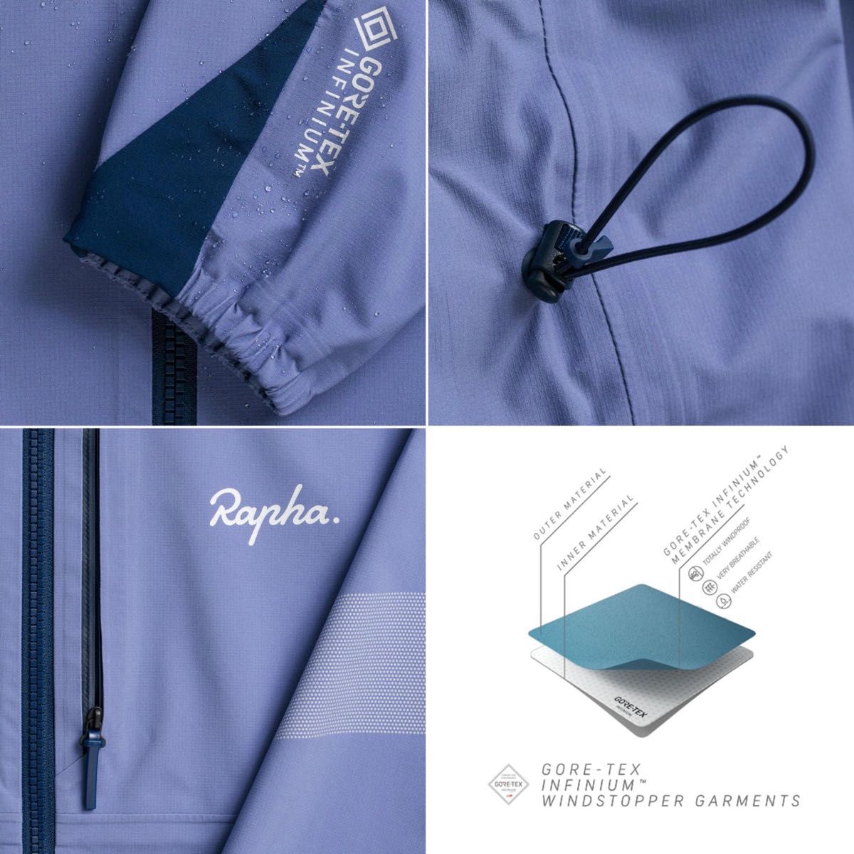 新品 Rapha トレイル ゴアテックス インフィニアム ジャケット Sサイズ ブルー