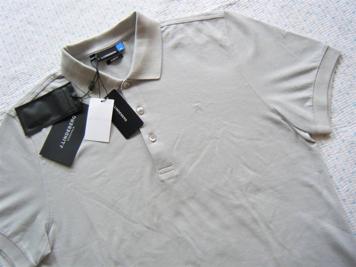 J. Lindberg J.LINDEBERG Kalle Slim Sublim Golf для one отметка рубашка-поло незначительный серый серия размер S олень. . ткань обычная цена 18,700 иен 