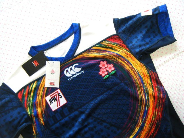 カンタベリー　CANTERBURY　JAPAN SEVENS REPLICA ALTERNATE JERSEY 日本代表 ラグビー用レプリカジャージ　紺系　サイズ XL　定価10,780円_画像3