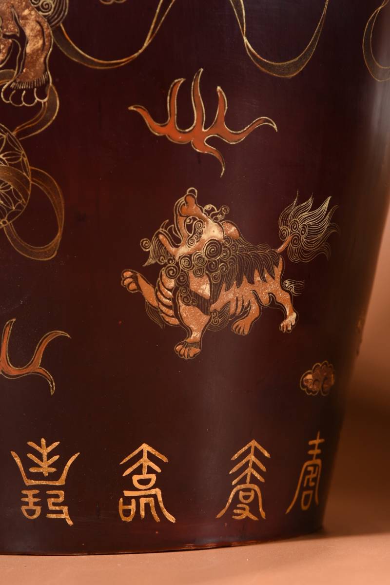  *珍品旧蔵*中國古玩 漆で描いた真金磁器の缶はあまりにも師が少なくて詩を書いた磁器の缶のペア 中国古美術 LRF0117_画像3