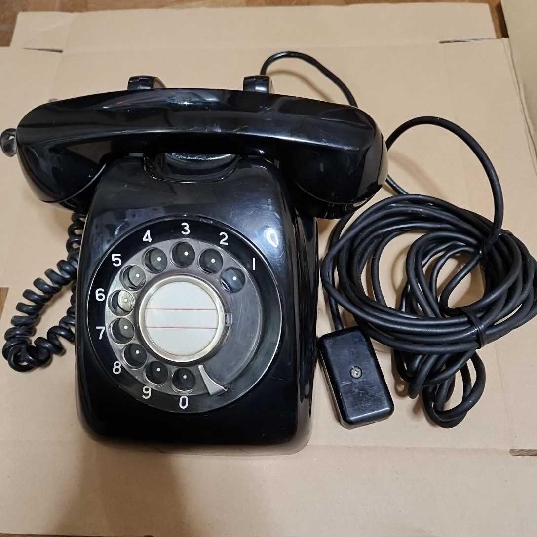 黒電話 600-A2 ダイヤル式 黒電話 日本電信電話公社 NTT 動作未確認 ジャンク中古品の画像1