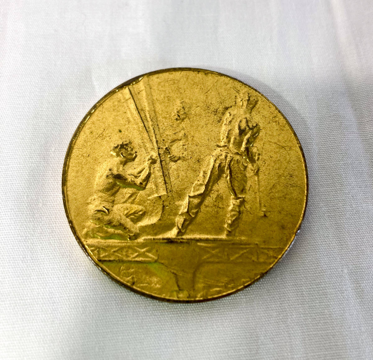 eferu. coin gilding commemorative coin lassenshon1922 year Gold . earth production antique interior Vintage Paris [0114.1]