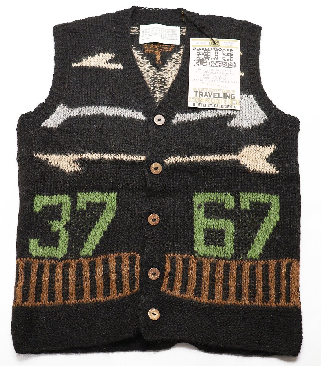 Bo's Glad Rags (ボーズグラッドラグス) 1960s 'Bo's Vest “Monterey 37-67” ニットベスト K17-03BB 未使用品 S / バーンストーマーズ_画像1