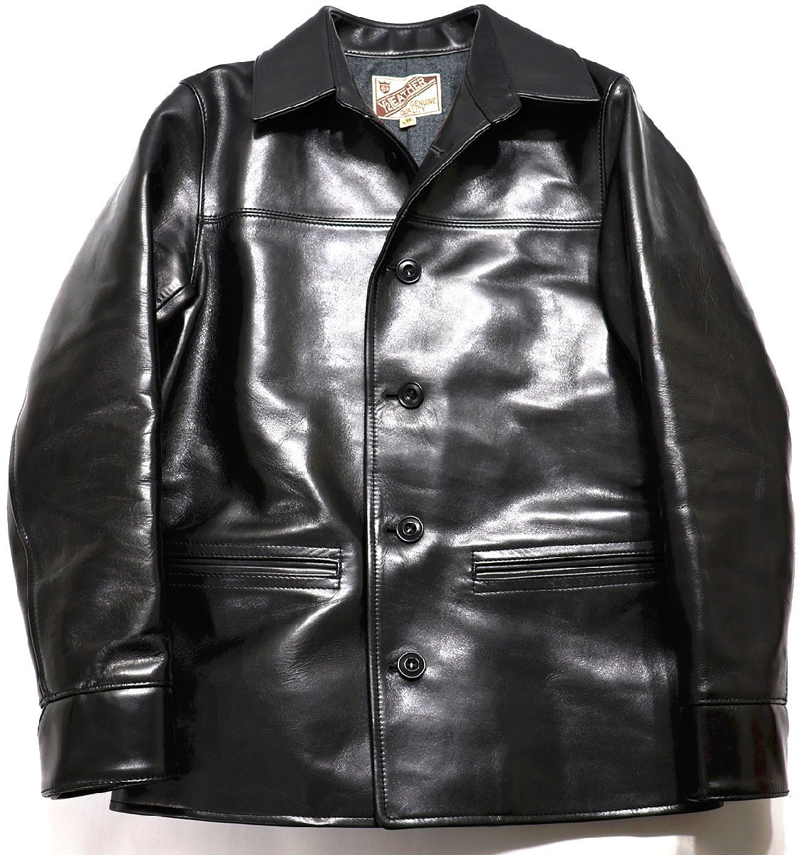 Y'2 LEATHER (ワイツーレザー) ECO HORSE CAR COAT / エコホースカーコート EC-76 極美品 ブラック size 38(M) / ホースハイド_画像1