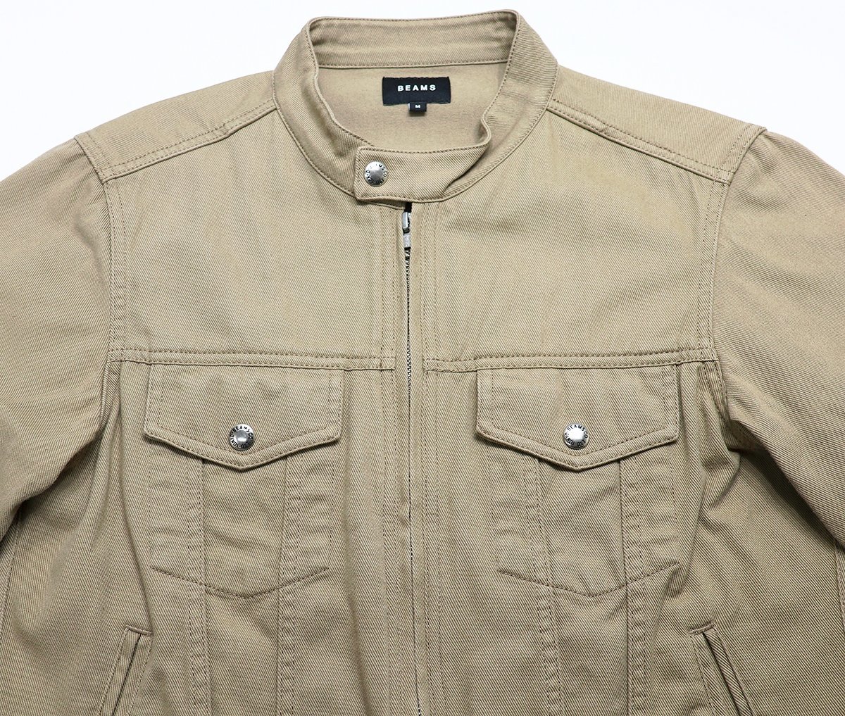 BEAMS (ビームス) Stand Collar Jacket / スタンドカラージャケット BMM-288B-A15 美品 カーキ size M_画像4