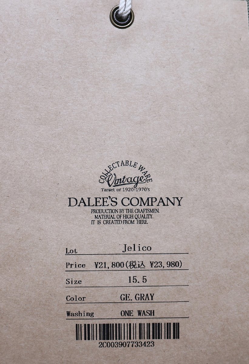 DALEE'S&Co (ダリーズアンドコー) Jelico...20s Jelico shirt / ジェリコシャツ 未使用品 GE.GRAY size 15.5(M) / デラックスウエア_画像7