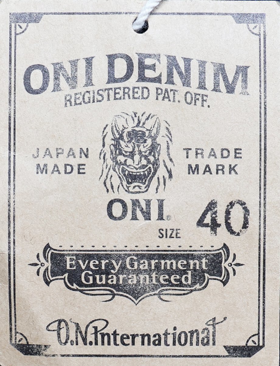 ONI DENIM (鬼デニム) ONI-03501-FRNVSF / 12ozフレンチネイビー カバーオール ローテンション サンフォライズドデニム 未使用品 size 40_画像9