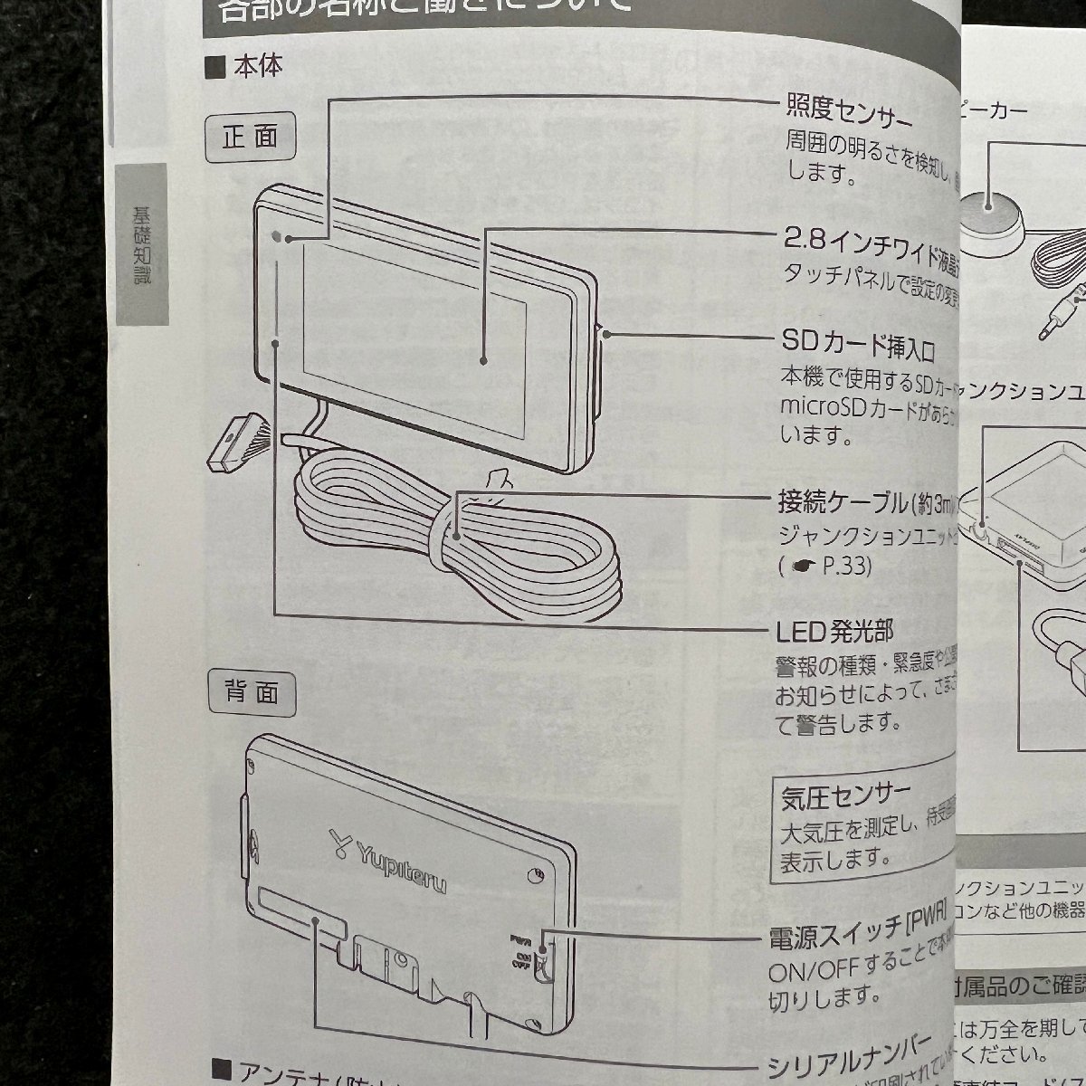 取扱説明書　セパレートタイプGPSレーダー探知機　Yupiteru SUPER CAT(ユピテル スーパーキャット)　Z996Csd　6SS2074-A_画像3