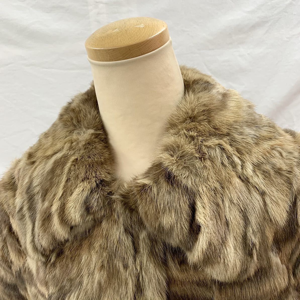 FN10928R【1000円スタート!! 】SIBERIAN FUR STORE TOKYO 毛皮 ミンク ファー セミロング ロングコート コート ブラウン F_画像6