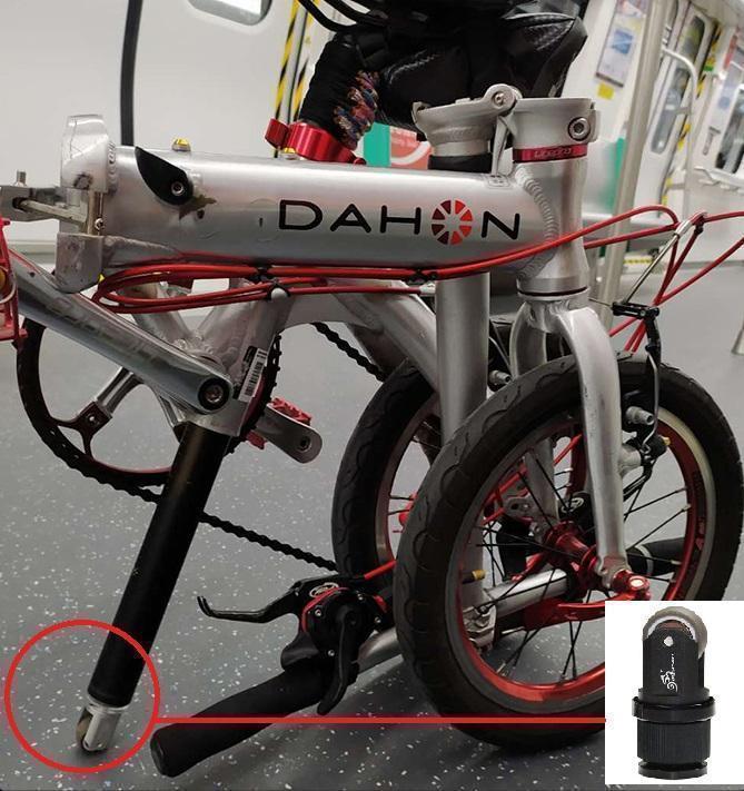 折り畳み自転車用（DAHON K3/K3 PLUS等対応）シートポスト回転タイヤ_画像5