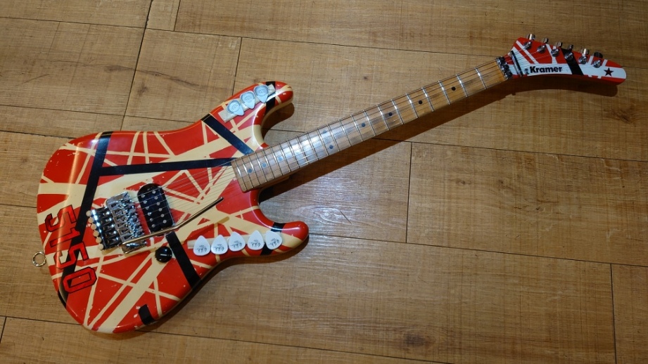 【VAN HALEN】激鳴り！当たり個体！★完全調整済み★恐らくFERNANDES製★自家塗装Kramer5150レプリカ★Floyd Rose★GOTOHペグ★EVH★エディ_画像1