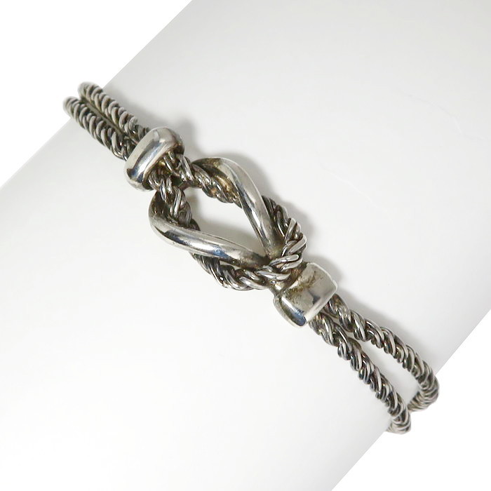 激安 超特価商店街 TIFFANY&Co./ティファニー ユニセックス シルバー 18cm 18.3g シルバー925 ブレスレット ダブルロープ ブレスレット