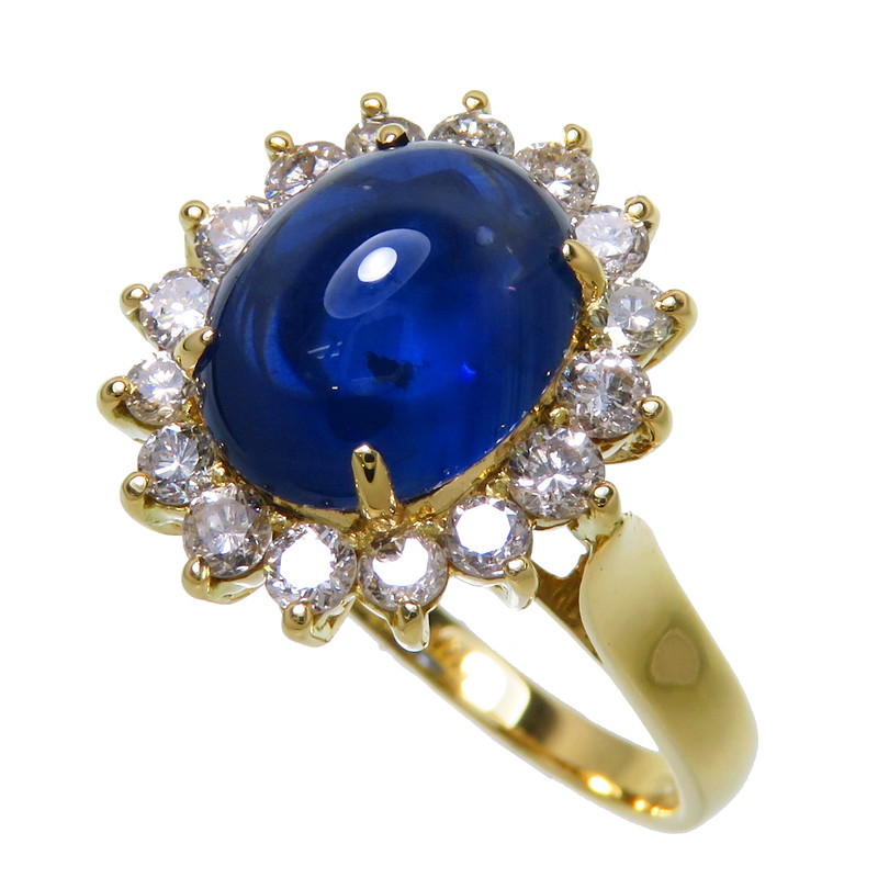 【在庫限り】 ダイヤモンド 3.85ct サファイア 13号 計0.62ct レディース 4.9g K18ゴールド リング・指輪 イエローゴールド