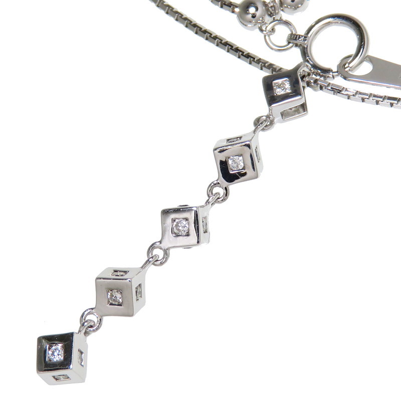 クリスマスツリー特価! ネックレス 計0.30ct ダイヤモンド K18WGホワイトゴールド レディース 50cm 5.6g ホワイトゴールド