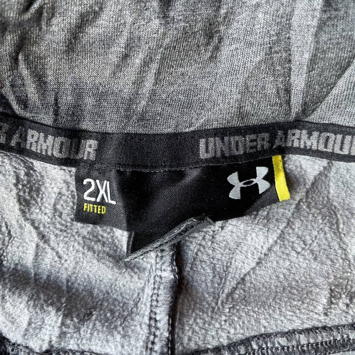 UNDER ARMOUR ハーフジップスウェット 2XL グレー アメリカ ワンポイント 刺繍 ゴルフアンダーアーマー GOLF ウエア　ビッグサイズ_画像6