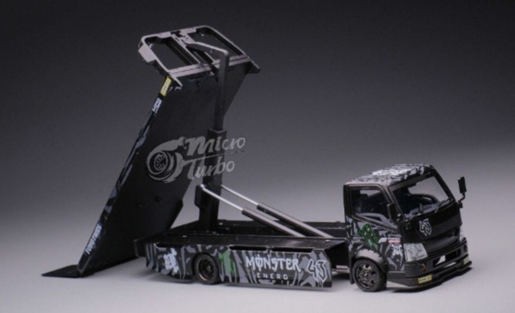 即決・送料無料 ！ Micro Turbo PEAKO ピーコ 1/64 積載車 キャリアカー monster ENERGY Custom Flatbed Tow Truck 新品・未使用品_画像5