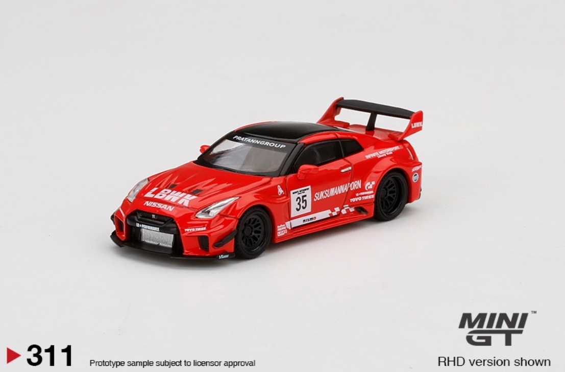 即決！ TRUESCALE MINI GT 1/64 LB-シルエットワークス GT ニッサン 35GT-RR バージョン 1 レッド 右ハンドル 新品・未開封品_画像2