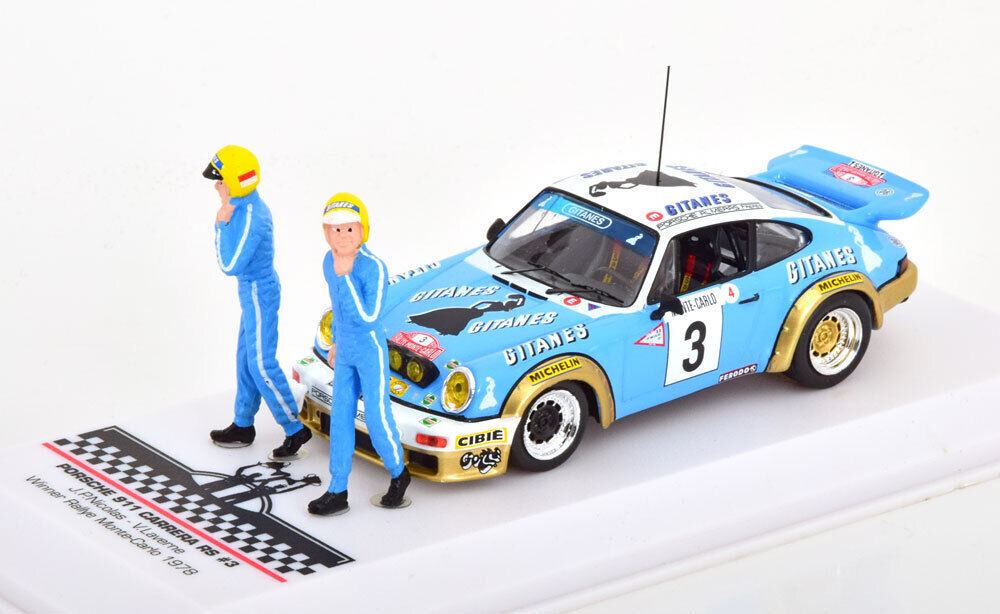 イクソ 1/43 ポルシェ 911 カレラ RS #3 モンテカルロラリー 1978 優勝 フィギア付き Porsche Gitanes Nicolas/Lave ミニカー_画像1