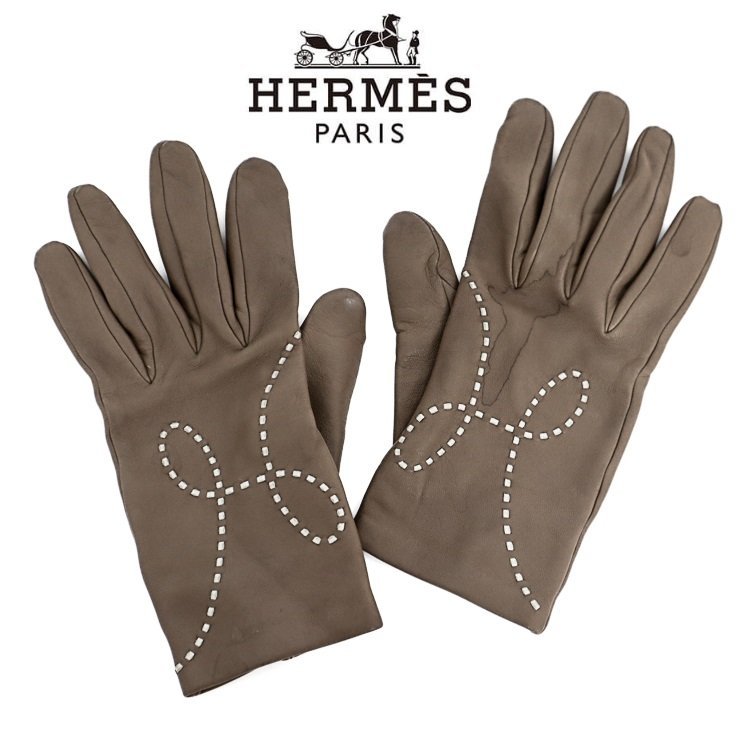 HERMES FIDJI ブラウン 手袋 HERMES FIDJI ブラウン 手袋