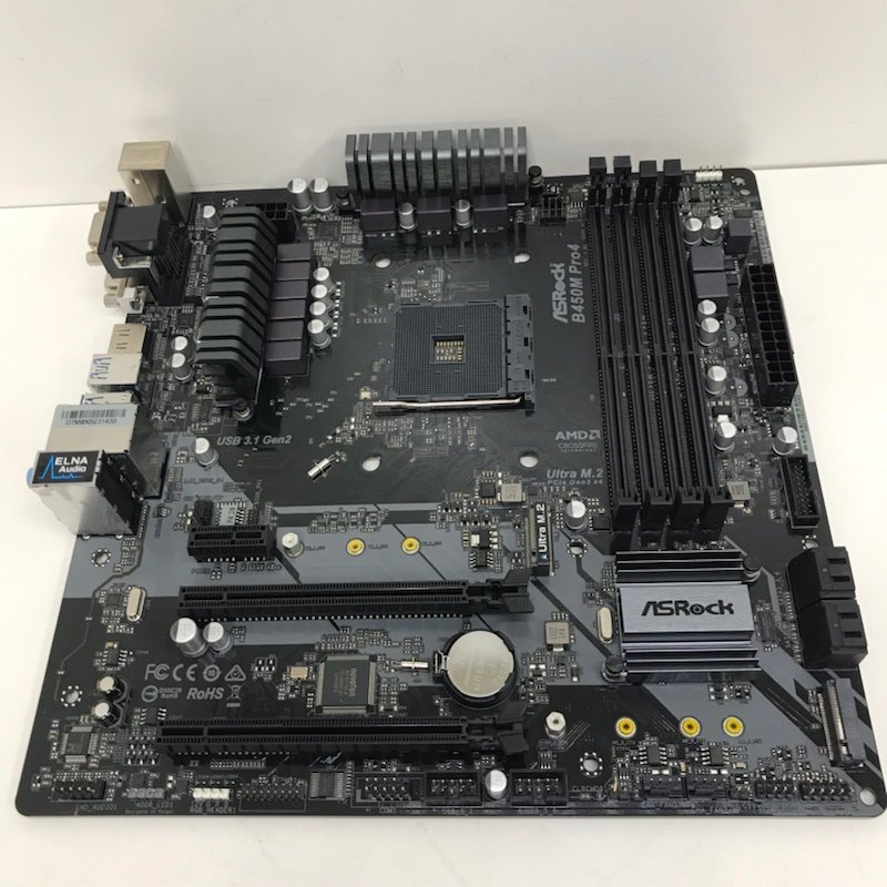 【ジャンク品】ASRock マザーボード B450M Pro4 動作未確認 240109SK280736_画像2