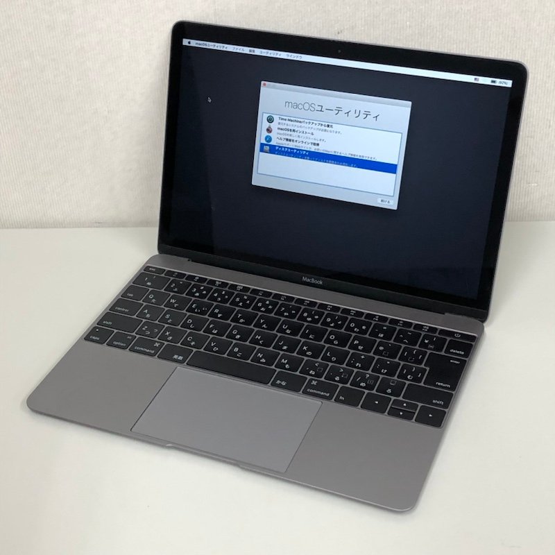 【ジャンク】Apple MacBook 12inch Early 2016 MLH82J/A Core m5 1.2GHz/8GB/スペースグレイ/A1534 240117SK040032_画像2