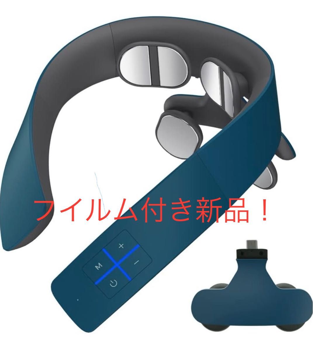 1S ネックケア リラクゼーション器　首 肩 コードレス 日本語音声ガイダンス 静音 軽量 暖か 6種類モード ネイビーグリーン