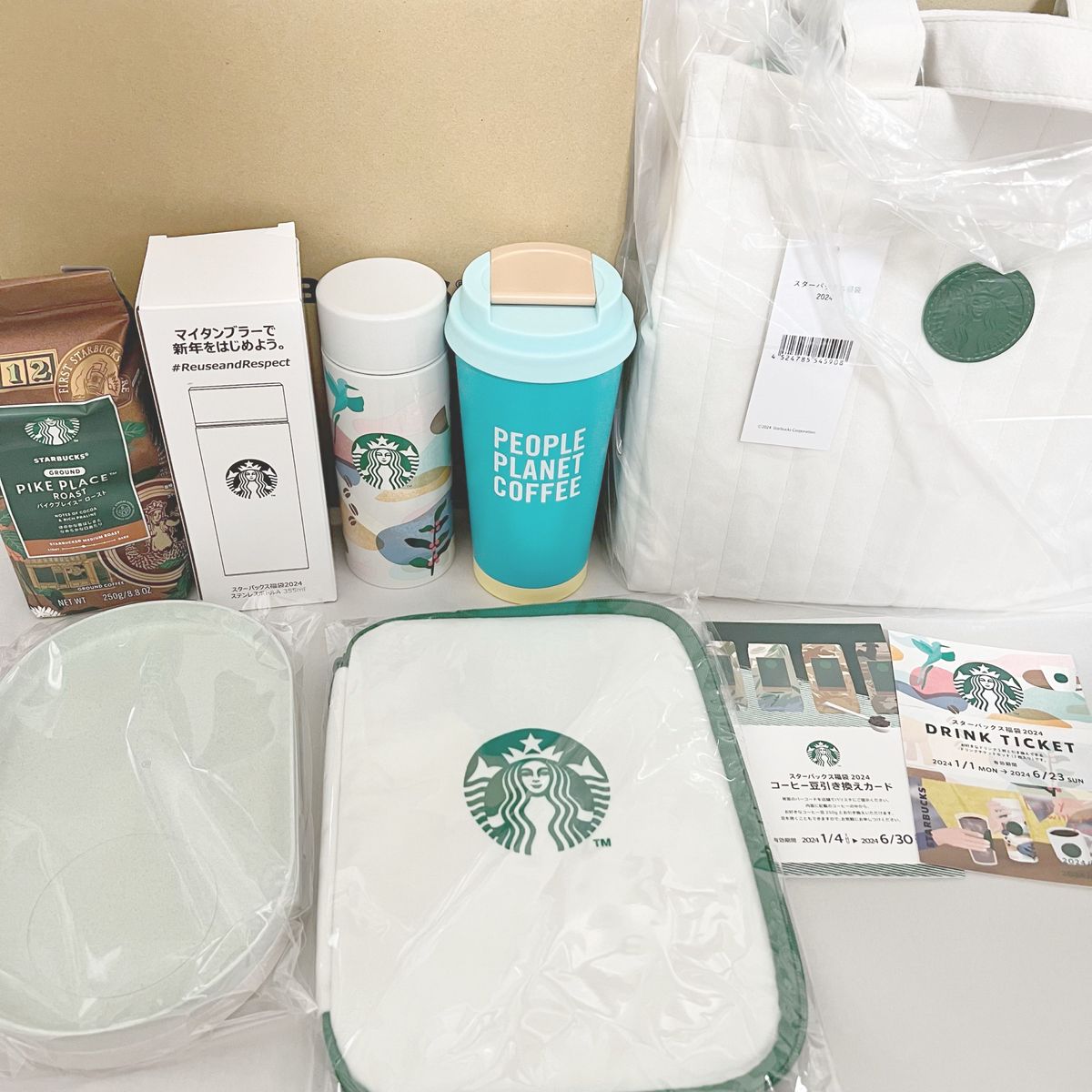 Starbucks スターバックス スタバ 福袋 2024年 抜き取り無し トートバッグ タンブラー